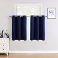 ChrisDowa Small Window Curtains for Kitchen and Bedroom - Grommet Short Thermal Insulated Room Darkening Curtains (2 Panels, Navy Blue, 34 x 36 Inch) by ChrisDowa