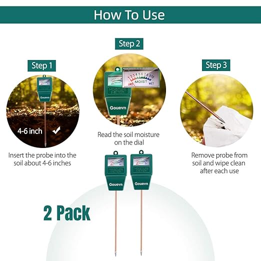 2pack Soil Moisture Meter, Hygrometer Soil Plant Water Meter, Plant Moisture Meter Indoor & Outdoor for Potted Plants, Lawns, Succulent (No Batteries Required) - Image 3