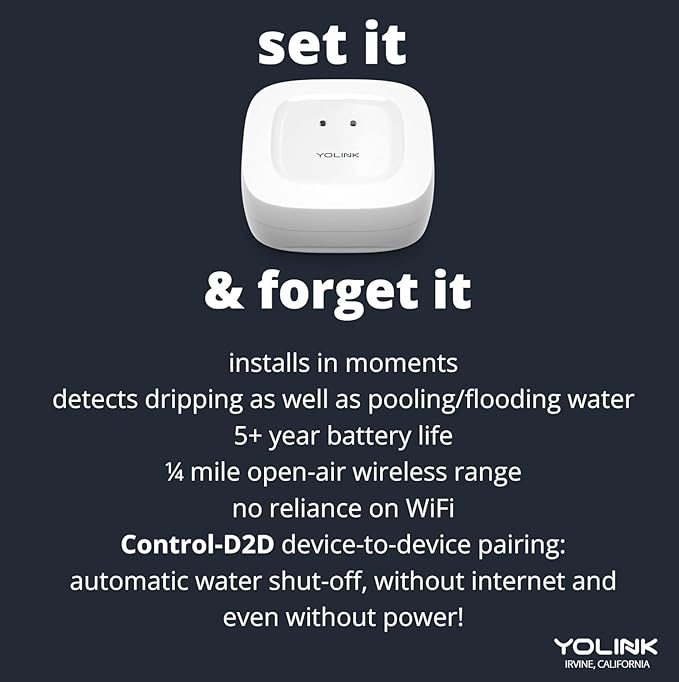 YoLink Water Leak Starter Kit: Hub + 6 Leak Sensor 1 (Silent), LoRa Long-Range, App/SMS/Email Alerts, D2D Offline Triggers, 2 AAA Up to 5-Year Battery, Compatible with Alexa/IFTTT/Home Assistant - Image 7