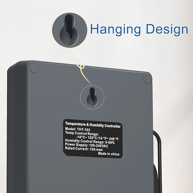 Digital Temperature Humidity Controller Pre-Wired Outlets for Mushroom, Reptile, Heating/Cooling On Outlet 1, Humidifier/Dehumidifier On Outlet2, Timer On Outlet 3 - Image 6