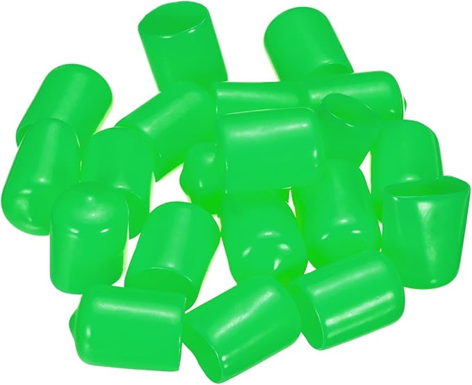 uxcell 20pcs Rubber End Caps 15mm ID Vinyl PVC Round Tube Bolt Cap Cover Screw Thread Protectors Green - Image 4