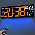 JoFomp 17.3" Large Digital Wall Clock, LED Digital Clock Large Display with Remote Control, Alarm Clock with Temp/DST/Dimmer/Humidity/Timer/Ambient Light - 12/24H, Alarm Wall Clock for Bedroom by JoFomp