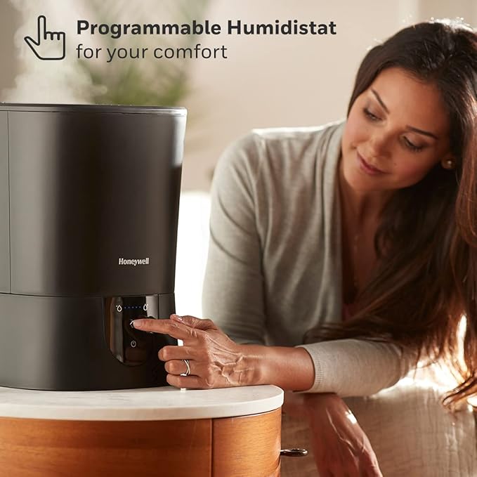 Honeywell Easy-to-Care Filter Free Warm Mist Humidifier, Medium Rooms, 1.5 Gallon Tank – Humidistat for Bedroom, Home or Office Black - Image 6