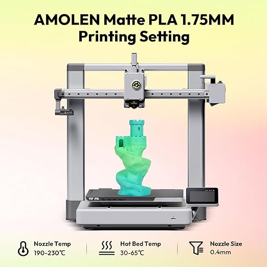AMOLEN Matte PLA Filament 1.75mm,Bicolor Rainbow Bundle PLA, Smooth Finish Color Change 3D Printing Filament, 600m/s High-Speed Printing, 200g X 4 Pack - Image 3