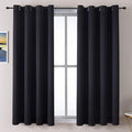 ChrisDowa Grommet Blackout Curtains for Bedroom and Living Room - 2 Panels Set Thermal Insulated Room Darkening Curtains (Black, 52 x 63 Inch) by ChrisDowa