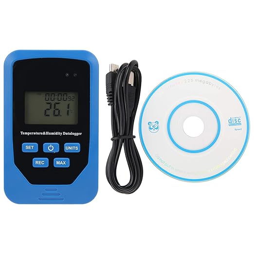 TL505 Temperature Humidity Data Recorder Multifunctional Digital Thermohygrometer Portable with Backlight for Industrial Environmental Monitoring ABS Material 55x90x35mm by plplaaoo