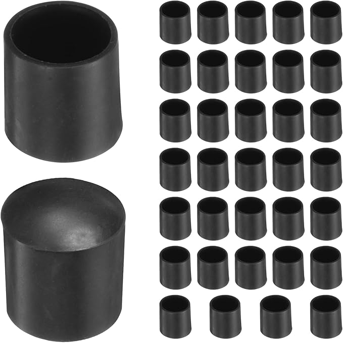 uxcell 36pcs Round Chair Leg Caps 12mm/0.5" PVC Chair Leg Floor Protectors Non-Slip Chair Feet Covers for Hardwood Floors Furniture Protectors, Black by uxcell