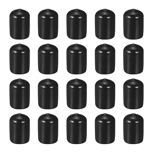 DMiotech 20 Pack 9/16" ID Black Screw Thread Protectors Rubber End Caps Bolt Covers for Screw Bolt Furniture Pipe by DMiotech