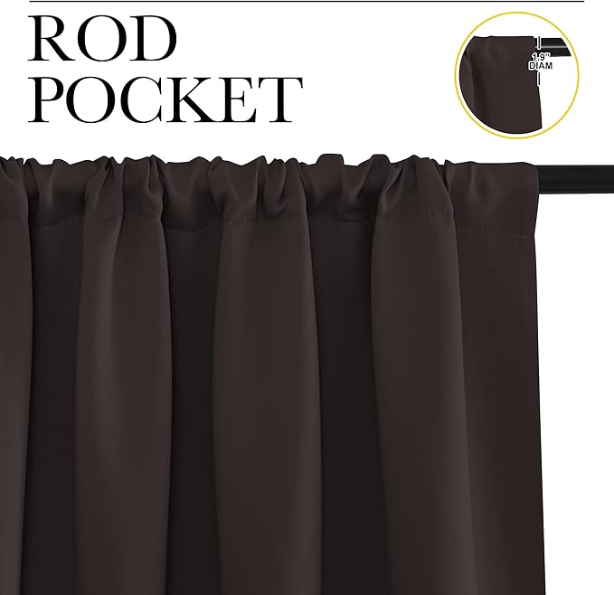 NICETOWN RV Blackout Curtains for Camper Windows, Toffee Brown, 29" Wide by 40" Long, 2 PCs, Short Blackout Curtains & Drapes, Thermal Insulated Blackout Curtain Panels for Kids Room, Play Room - Image 2