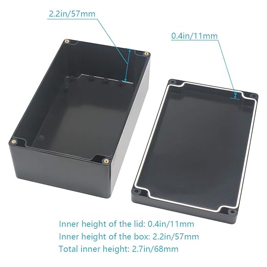 Junction Box, Zulkit Project Box IP65 Waterproof Outdoor Box ABS Plastic Electrical Boxes Electronic Enclosure Black 7.9 x 4.7 x 2.95 inch (200 x 120 x 75mm) - Image 6