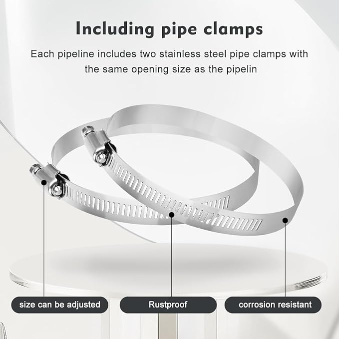 YIJUHOU Dryer Vent Hose Flexible: 6 Inch 17FT Aluminum PVC Vent Hose Insulated Air Ducting for Ventilation Heating Exhaust HVAC - Image 6