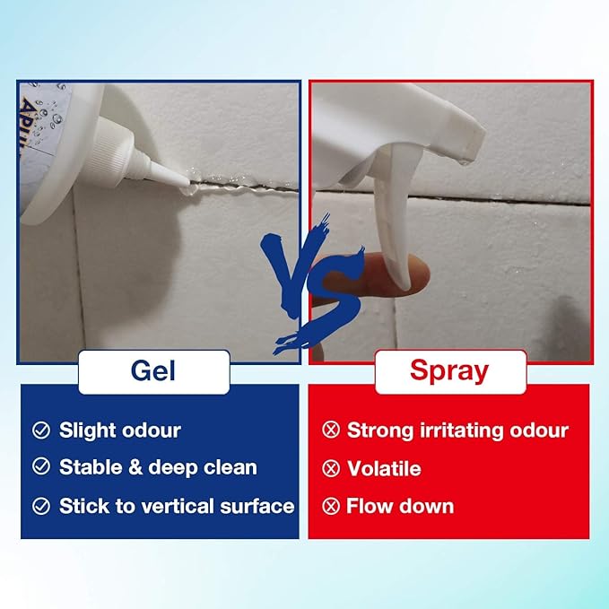 APULITO Household Cleaner Gel for Bathroom Shower Kitchen Tile Grout, Sinks Countertops 10 Fl Oz (Pack of 1) - Image 3