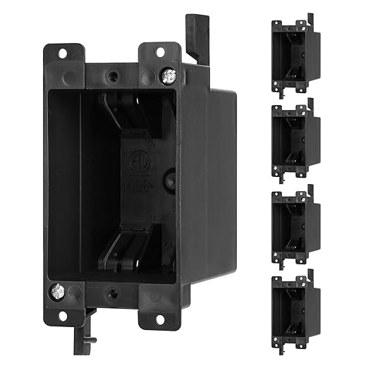1-Gang AWG Standard Black Old Work Box,Junction Black Boxes for Plastic Remodel Drywall, 14 Cubic Inch ETL Listed Outlet Box, Can Work with Outlets, Thermostats are Used in Combination(5 Pack) by YQMIGU