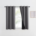 NICETOWN 100% Blackout Curtain with Black Liner, Thermal Insulated Full Blackout 2-Layer Lined Curtain, Energy Efficiency Window Drapery for Dining Room (Grey, 1 Panel, 42-inch W by 45-inch L) by NICETOWN