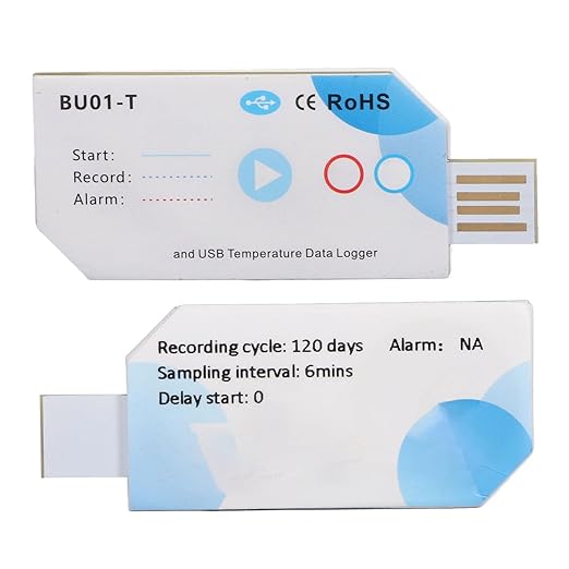 USB Temperature Humidity Data Logger, Disposable ABS USB Recorder with PDF Report, 32000 Data Points for Refrigeration Logistics - Image 2