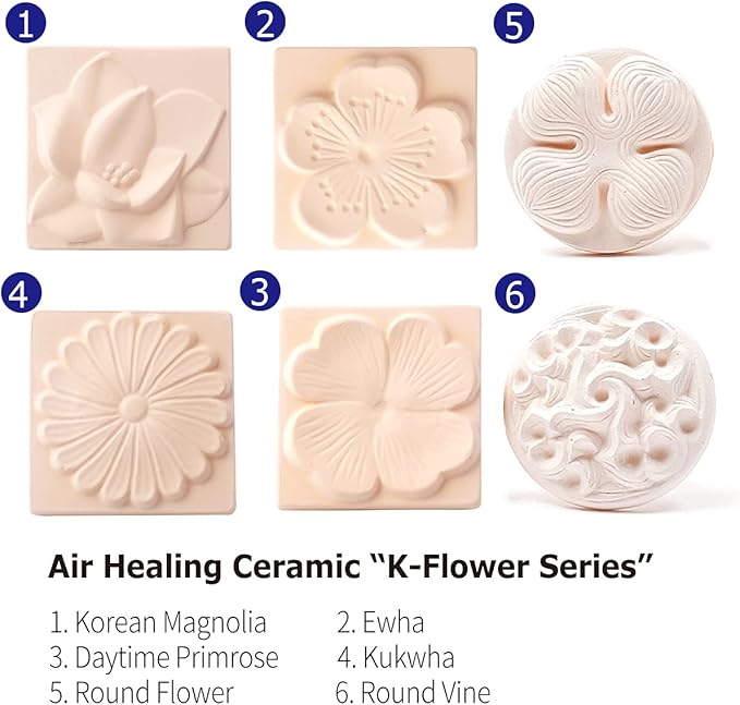 Healing Ceramic Stone Diffuser-Magnolia-Korean flower Series - Odor Eliminator, Air Purifying, Humidity Control, Aromatherapy Passive Diffuser (Magnolia) - Image 6