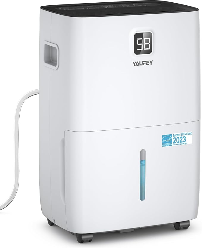 Yaufey 5000 Sq. Ft. Energy Star Certified Dehumidifier, Max 80 Pints Dehumidifier for Basement with Drain Hose, Smart Compressor with Intelligent Humidity Control, Dehumidifiers for Home Bedroom by Yaufey