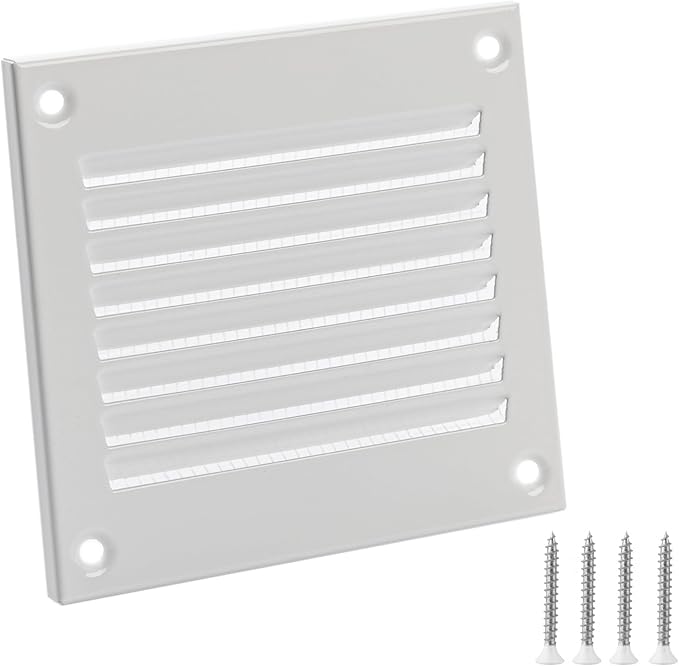 2x2 Vent Cover (Duct Opening) - White HVAC Return Air Grille for Wall and Ceiling - Metal AC Vent Cover with Mesh - Rectangular Ventilation Register - External Dimensions: 3.94" W x 3.94" H by TURvent