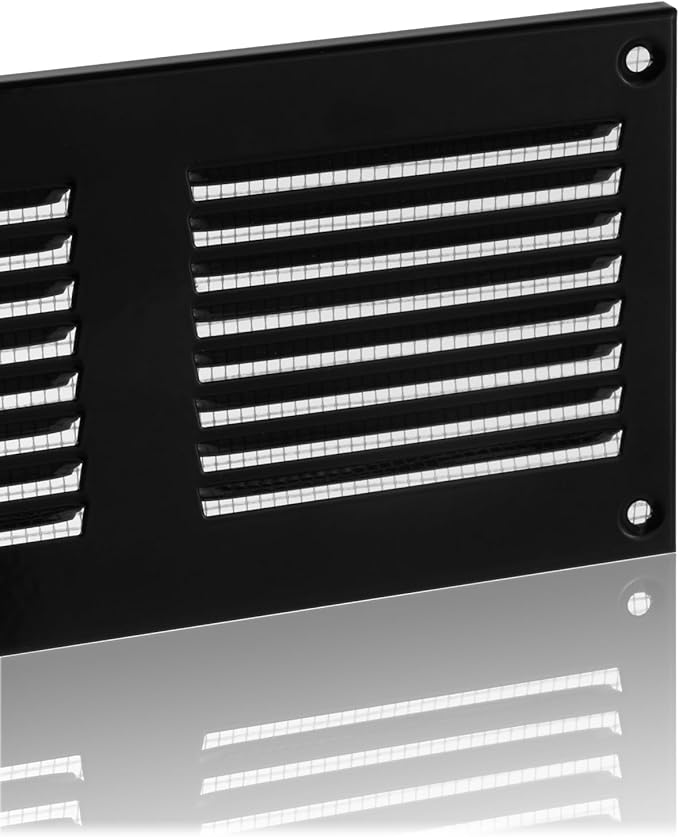 14x2 inch (Duct Opening) Vent Cover - Black Ventilation Covers for Wall and Ceiling - Metal Return Grille - HVAC AC Air Vents Register for Indoor and Outdoor Use with Mesh - Image 4