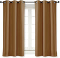 NICETOWN Blackout Curtain Blind for Bedroom, Single Panel, W42 x L45 inches, Gold Brown, Thermal Insulated Grommet Blackout Room Darkening Drape/Drapery by NICETOWN