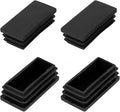 METALLIXITY Rectangle End Caps (50 x 25mm) 4Pcs, Plastic Rectangle Tube Inserts Threaded End Blanking Caps Protector - for Furniture Table Chair Legs, Black by METALLIXITY