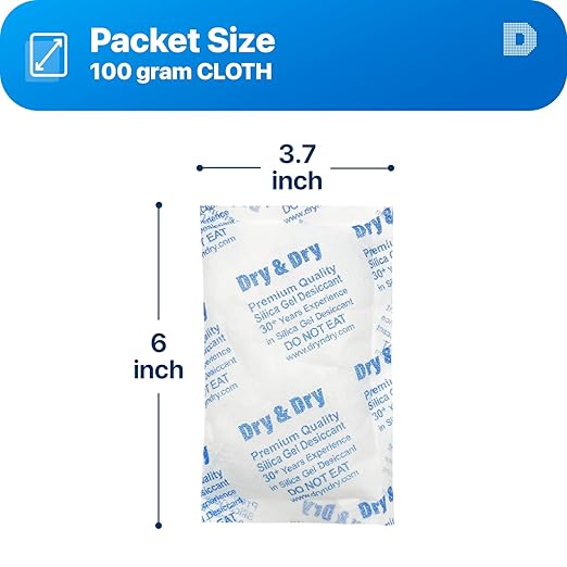 Dry & Dry 100 Gram [200 Packets] Silica Gel Packets Desiccants, Silica Packets - Rechargeable Silica Gel Packs, Desiccants Packets, Silica Gel - Image 6