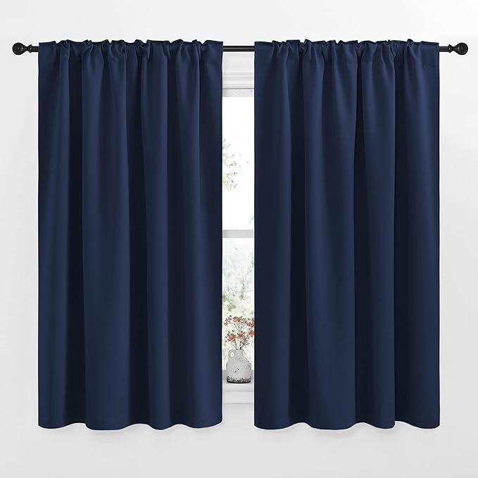 NICETOWN Blackout Curtains Window Drapes - (Navy Color) 52 inches W by 63 inches L, Set of 2, Blackout Curtain Panels for Boy's Nursery - Image 3