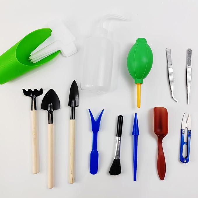GXXMEI 20PCS/Set Succulent Tools Set, Mini Garden Tool Set, Transplanting Tools Set, Succulent Care Kit for Succulent Miniature Gardening Plant - Image 5