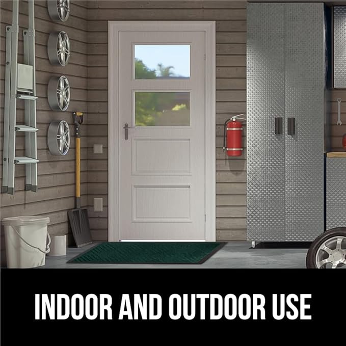 GORILLA GRIP 100% Waterproof All-Season WeatherMax Doormat US Designed Natural Rubber, Stain and Fade Resistant, Low Profile Indoor Outdoor Door Mats, Easy Clean Patio Mat, 23x35, Green Diamond - Image 9