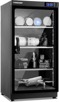 FORSPARK 100L Large Camera Dehumidifier Dry Cabinet, Quiet Humidity Control Storage with Lock & 3 Adjustable Shelves for DSLR, Lenses, Drones, Electronics - 8W Energy Efficient, Black by forspark