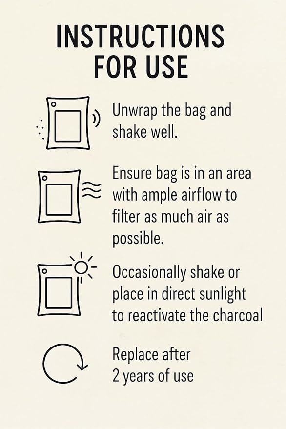 1000g Large Bamboo Charcoal Air Purifier Bag - Car Deodorizer Freshener - Remove Odor and Control Moisture in Your RV, Camper, SUV, Truck, Closet, Mobile Home, Storage - Non fragrant 1kg - Image 6