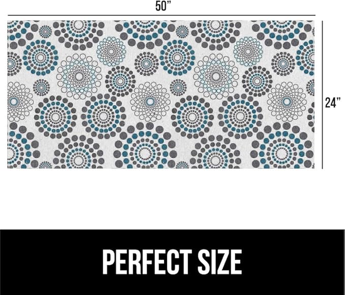 GORILLA GRIP LeakGuard Non-Adhesive Under Sink Mat for Kitchen Cabinet, 24x50, Waterproof Quick Dry Shelf Liner, Durable Absorbent Felt Mats for Bathroom Sink, Cabinets, Dresser, Spiral Gray Turquoise - Image 7