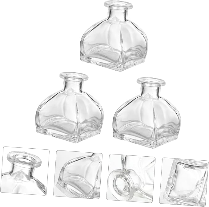 Veemoon Essential Oil Diffuser Bottles Set of 3 Fragrance Release Glass Jars for Home Office Party Wedding Spa Bathroom - Image 3