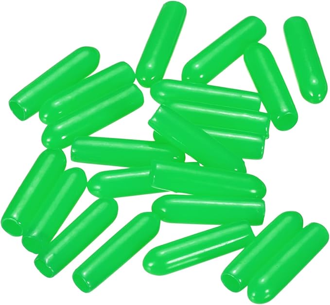 uxcell 20pcs Rubber End Caps 3mm(1/8") ID Vinyl PVC Round Tube Bolt Cap Cover Screw Thread Protectors Green - Image 4