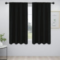 Easy-Going Rod Pocket Blackout Curtains for Bedroom, Room Darkening Window Curtains for Living Room, Thermal Insulated Noise Reduction Solid Window Drapes, 2 Panels(42x63 in, Black) by Easy-Going