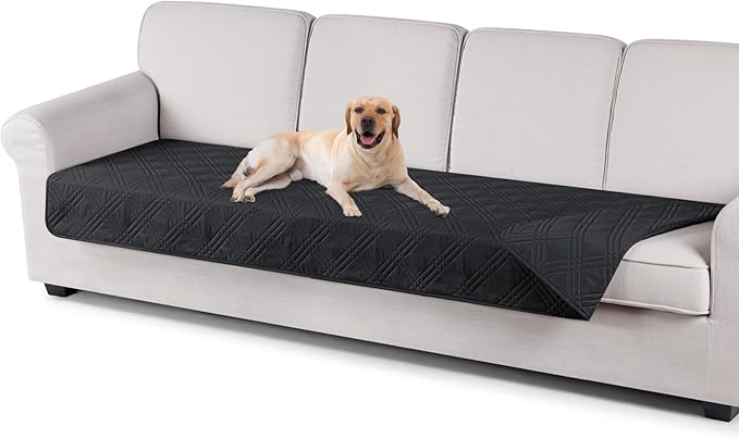 TAOCOCO 100% Waterproof Oversized Sofa Seat Covers Reversible Couch Cover for Dogs Pets Sofa Cover for Chaise Sectional Sofas U Shape Sofa Slipcovers 30×90 Inches(Oversized Sofa, Black) by TAOCOCO