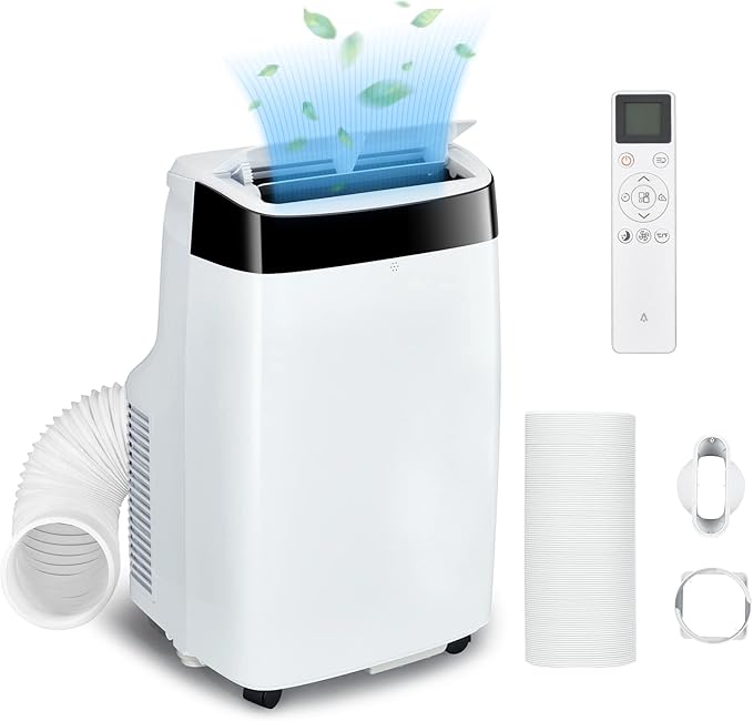 GarveeLife 10000 BTU Portable Air Conditioner – 3-in-1 AC with Remote, Dehumidifier & Fan, 3 Speeds, 24H Timer, Quiet, Cools Up to 450 Sq.Ft – Home, Office, Bedroom, Dorm – Black + White, US Standard - Image 4