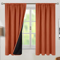 BGment Terracotta 100% Blackout Curtains for Bedroom, Fall Full Room Darkening Noise Reducing Living Room Curtains 63 Inch Length, Thermal Insulated Rod Pocket Window Drapes 2 Panels, 42 Inch Wide by BGment