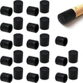 25 Pcs 1/2" (13 mm) Round Chair Leg Tips Caps, Silicone Rubber Furniture Leg Floor Protectors, Reduce Noise Folding Metal Chair Leg Cap Replacement for Bar Stool Leg Patio Indoor, Black by BOPOREAE