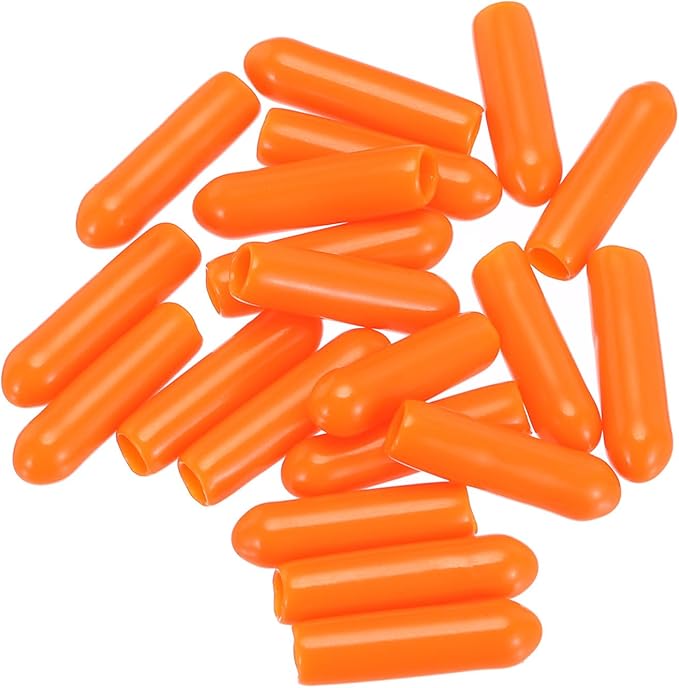uxcell 20pcs Rubber End Caps 3mm(1/8") ID Vinyl PVC Round Tube Bolt Cap Cover Screw Thread Protectors,Orange - Image 4