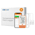 Elitech 10Pack Bluetooth Thermometer Data Logger Temperature for Refrigerator with Shadow Data 100000 Point Export PDF/CSV Report, Pharmacy Vaccine DDL Certificate, MAX MIN with Dual Probe GSP-6G-TDE by Elitech