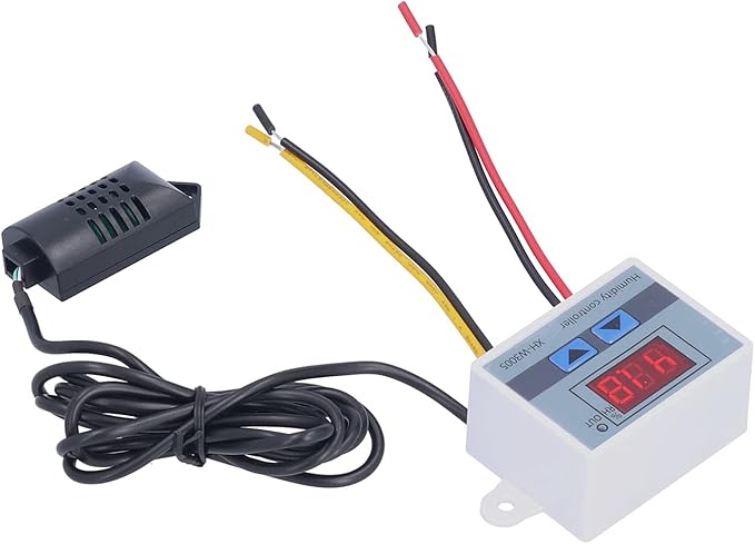Humidity Controller for Humidifier, DC 12/24V Digital Humidistat 1-99.9% Humidity Setting, Maximum Support 12/24V 1500W Humidifier by Wisoqu