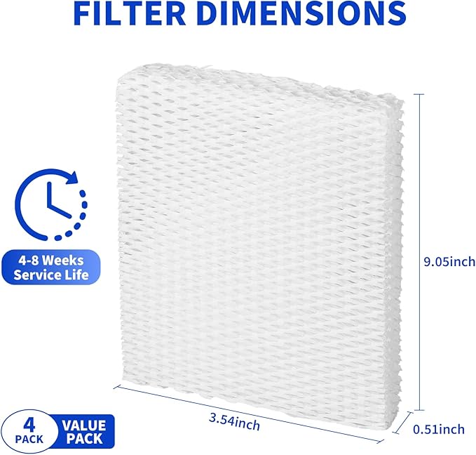 MD1-0034 Humidifier Wicks Filters Replacement, Compatible with Vornado Evaporative Humidifier Evap40, Evap2, EV100, EV200, EVDC300, EVDC500, EVDC505, 4 Packs - Image 2