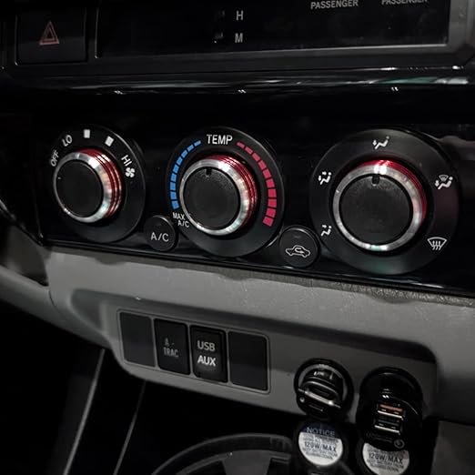 JDMCAR Compatible with Toyota Tacoma 2005-2015 A/C Air Conditioning Control Switch Knob Button, HVAC Control Knob Tacoma Heater Temperature HVAC Fan Control Knob (A Set of 3 Knobs) - Red - Image 9