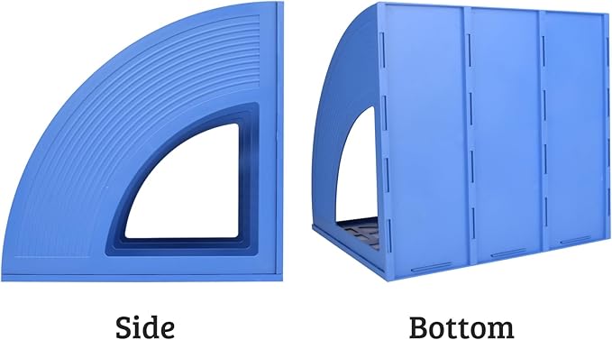 SAYEEC Magazine File Holder Desk Binder Holder Plastic File Sorter Folder Organizer Stand Book Shelf Dividers Vertical Filling Storage Rack Desktop Bookshelf Display Box for Office School Home (Blue) - Image 5