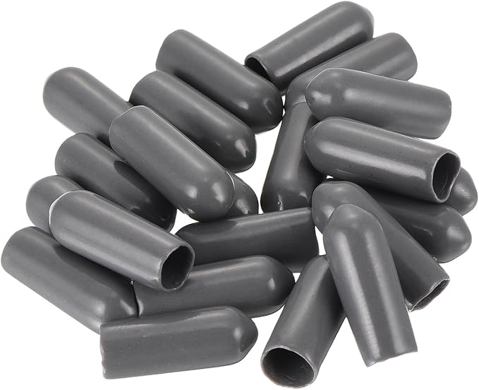 uxcell 20pcs Rubber End Caps 5mm(3/16") ID Vinyl PVC Round Tube Bolt Cap Cover Screw Thread Protectors Dark Grey - Image 4