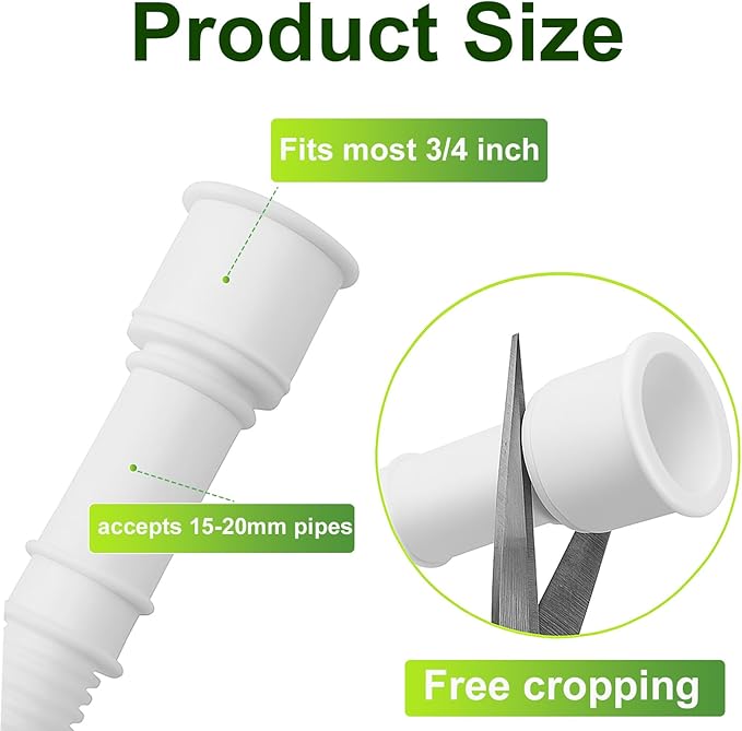 Dehumidifier Drain Hose with Cuttable Rubber Adapter & Connect Clamp,3/4 Inch FHT, Flexible Universal Drain Hose for Most Dehumidifier and Air Conditioner Brands (6.5 Feet) - Image 3