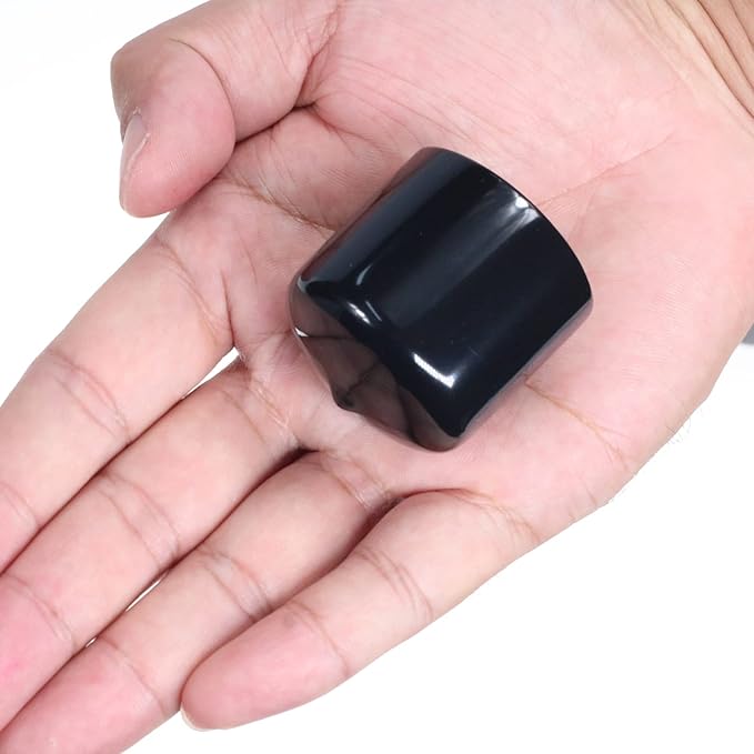 Acocony 1 1/2 Inch Rubber Cap Round 1.5 Inch Rubber End Caps PVC Flexible Protector Plastic Plugs for Round Holes Black Pack of 8 - Image 4