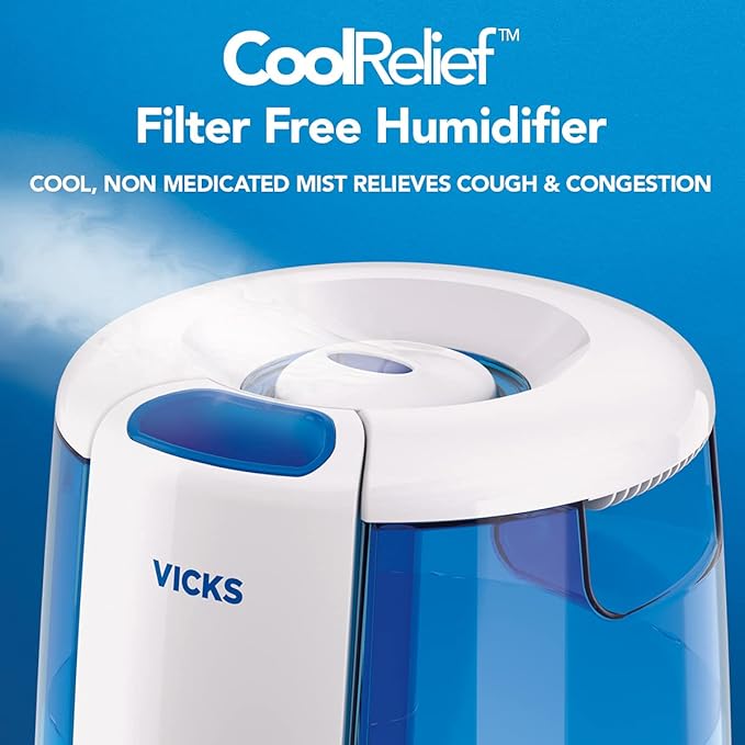 Vicks VUL600C CoolRelief Filter Free Cool Mist Humidifier, White - Image 2
