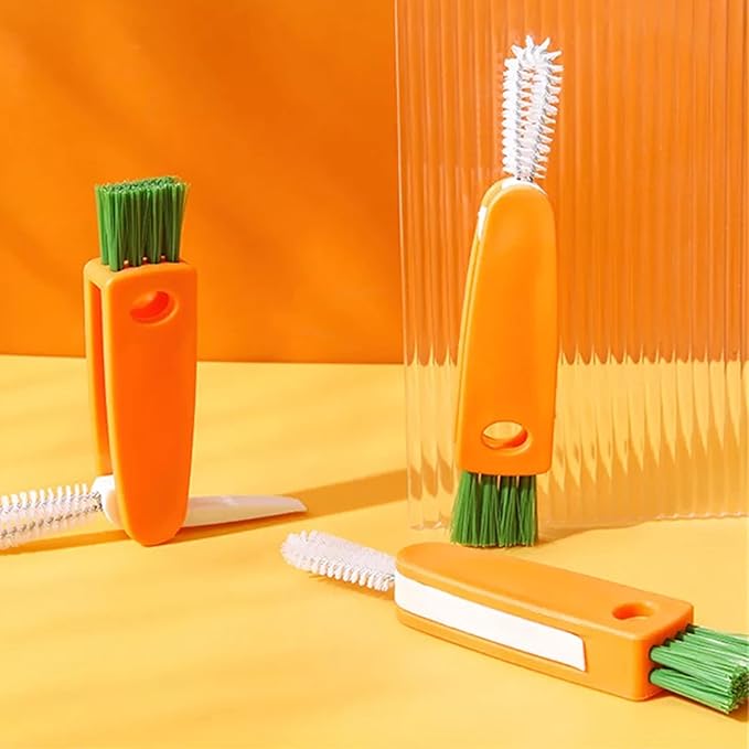 3 in 1 Multifunctional Mini Cup Glass Cover Cleaning Brush, Bottle Cleaning Brush Set, Multipurpose Bottle Clean Cup Cover Lid Groove Cleaner, Home Kitchen Washing Tool - Image 4